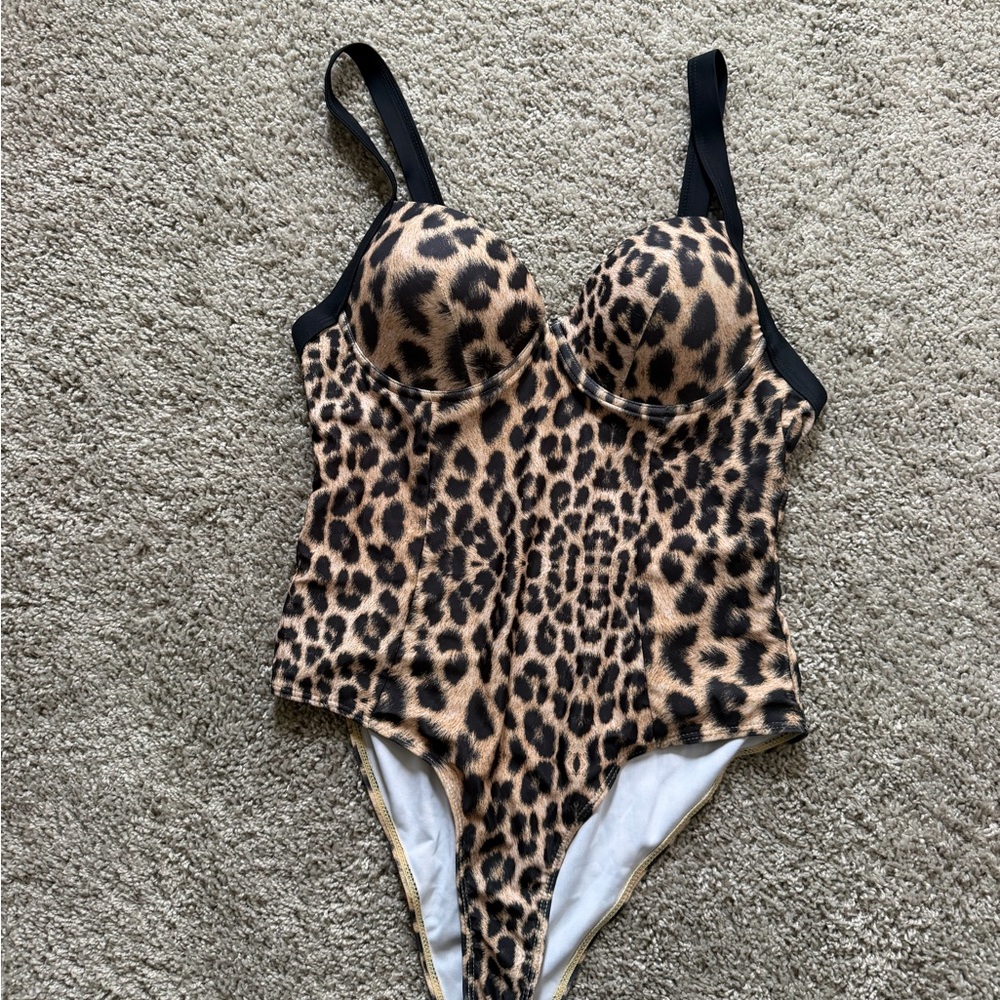 Leopard Print One-Piece Swimsuit